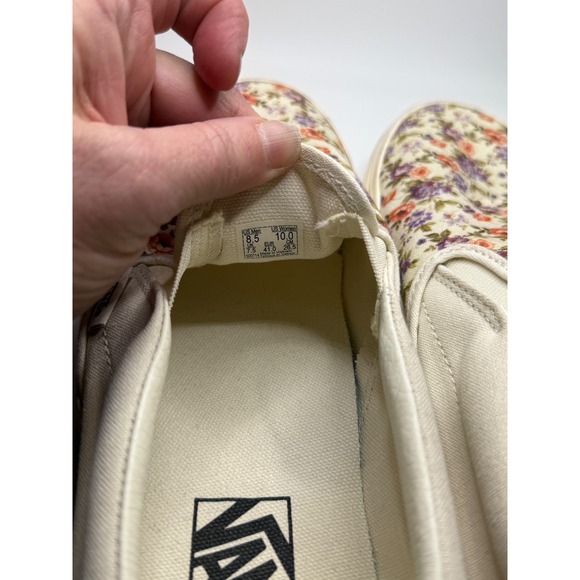 Vans Slip On Floral Print Sneakers Womens Size 10 Casual Canvas Shoes - Picture 6 of 6
